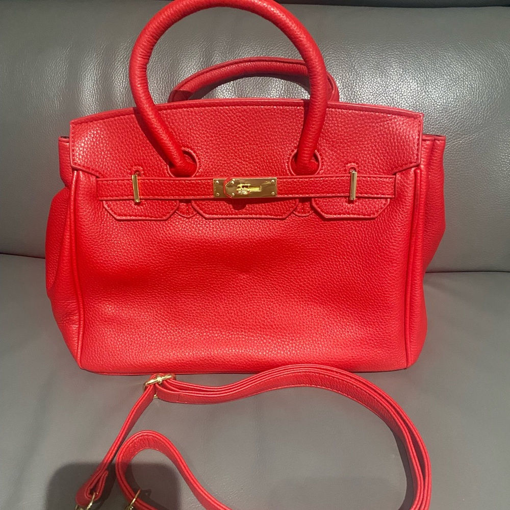 Elegant Red Leather Handbag